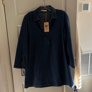 entro Dark Blue Denim Tunic Dress